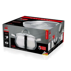 Wellberg. Каструля Wellberg Avento з дахів індукція нерж 5,8л(6924691394610)