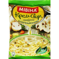 Мівіна. Суп-крем з вермішеллю і шампіньйонами 57,5г   (4820048619783)