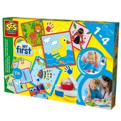 Ses. Пальчиковые краски серии "My first" - ОТПЕЧАТОК (3 цвета в пластиковых баночках, картинки) (144