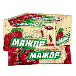 АВК. Печенье Мажор воздушные батончики вишня 49 гр (4823085721907)