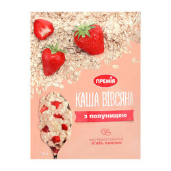 Премія . Каша овсяная с клубникой быстрого приготовления 41 гр (4824034040452)