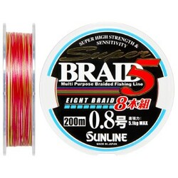 Sunline .Шнур Super Braid 5 (8 Braid) 200m №0.8/0.148 mm 5.1 kg(1658.08.60)