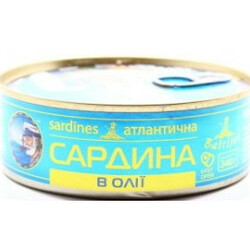 Baltijas. Сардина натуральные с добавлением масла ключ 240гр(4820062442619)