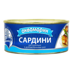 Аквамарин. Сардини Аквамарин натуральна з додаванням олії( 4820183772596)