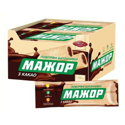 АВК. Печенье Мажор воздушные батончики какао 49 гр (4823085721969)