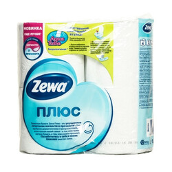 Zewа. Бумага туалетная Плюс 2-слойная белая  4шт/уп (4605331003308)