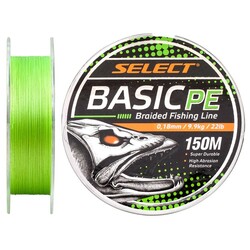 Select. Шнур Basic PE 150m (салат.) 0.18mm 22lb/9.9kg (1870.18.16)