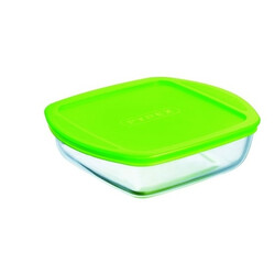 PYREX. Форма квадратна з кришкою PYREX COOK&STORE, 20х17х5.5 см, стекло + пластик(3426470020091)