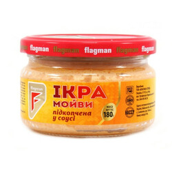 Flagman. Ікра мойви підкопчена в соусі з/би 180 г(4820065705605)