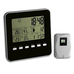 TFA .Метеостанция Quadro 130х130х25 мм чёрная (35109801)