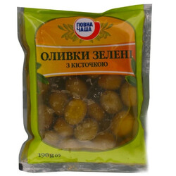 Повна Чаша. Оливки зелені з кісточкою 190 гр(4824034050437)