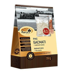 Серпень. Крупа Серпень Рис Басмати в пакеті з насінням льону 350 г(4820019601366)