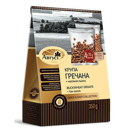 Август. Крупа Август гречневая в пакетиках с семенами льна 350г (4820019601373)