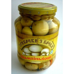 Грибочки з бочки. Грибы Шампиньоны целые 620мл (9865060026084)