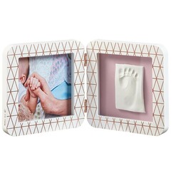 Baby Art. Двойная рамочка с отпечатком медно-белая (3601092400 )