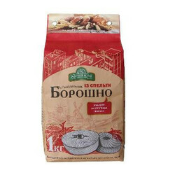 Зелений млин. Мука із спельти Зелений млин жорнового помелу 1 кг(4820180390045)