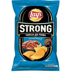 Чіпси Lay's Strong картопляні до пива із смаком вогняних реберець 120г. ( 5900259095312)