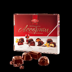 АВК. Конфеты Ассорти черный шоколад 200г(4823085707154)