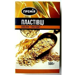 Премія . Хлопья овсяные экстра 800г(4824024006611)