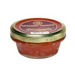 Червоне золото. Ікра  лососева зернистий. червона c/би 100г( 4823024600881)