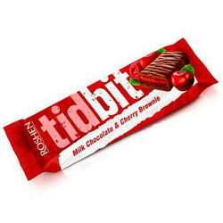 Roshen. Шоколад молочный Tid Bit вкус вишневый брауни 70 гр (4823077624186)