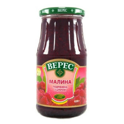 Верес. Малина роздрібнювана з цукром 620г(9865060029856)