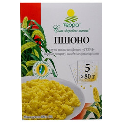 Тера. Крупа пшоно Тера шліфоване в/г швидкого приготування 5*80г(4820015732507)