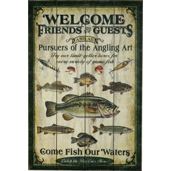 Riversedge. Картина Fishing Wood Sign 60*40 см(1835.00.53)