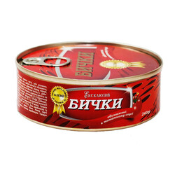 Клев@. Бычки обжаренные в томатном соусе №3 240 гр (4820185920018)