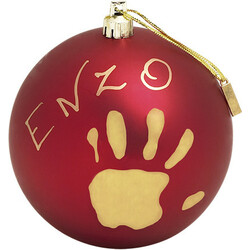 Baby Art.  Отпечаток Набор для создания отпечатка ручки и ножки малыша "Рождественский шарик Красный