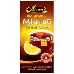 Лисма. Чай черный Лисма Крепкий с лимоном 20*1,8г/уп(4820018739787)