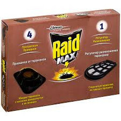Raid. Приманка для тарганів 4 шт. + 1 регулятор(4823002001051)