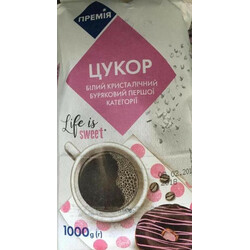 Премія. Цукор Премія білий кристалічний 1 категорії 1 кг   (4824034048274)