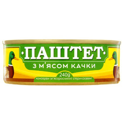 Без ТМ. Паштет с мясом утки 240г(4820007993626)