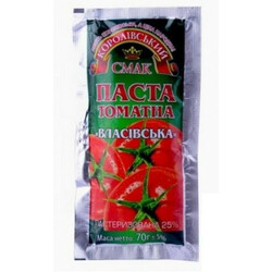 Королівський смак. Паста томатна Власовская 25% 70г(4820044098971)
