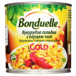 Bonduelle. Кукуруза Gold с перцем чили 310 гр (3083681070538)