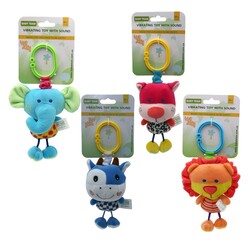 Baby Team. Іграшка-підвіска вібруюча "Слон/лев/кіт/корова" із звуком, 0мес(8540)
