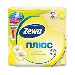 Zewа. Бумага туалетная Плюс Ромашка 2 слоя желтая 4шт/уп (4605331030304)