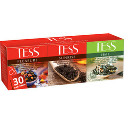 Tess. Набір чаю Tess Pleasure+Sunrise+Lime в пакетиках 30шт(4823096804071)