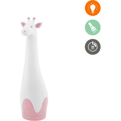 Zazu. Ночник-фонарик "Жираф Джина" с авто отключением 2в1 Розовый (ZA-GINA-03)