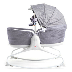 Tiny Love. Ліжечко-гойдалка Мамина Любов 3 в 1 сіра з капюшоном(7290108862164)
