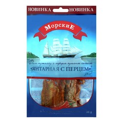 МОРСЬКІ Путассу  Бурштинова з перцем філе сушений/солений 36г(4820182063855)