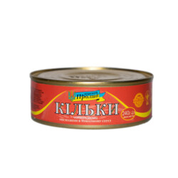 Морська протока. Кілька чорноморська обсмажена в томатному соусі №5 240г(4820185920353)