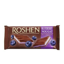 Roshen. Шоколад молочный с черничной нугой 90гр(4823077617515)