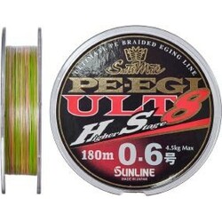 Sunline .  Шнур PE EGI ULT HS8 180m №0.6/0.128mm 4.5kg (1658.07.78)