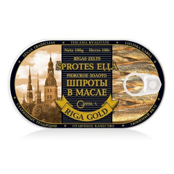 Riga Gold. Шпроты  в масле ключ 190г(4751001582106)