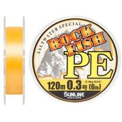 Sunline .  Шнур ROCK FISH PE 120м №0.3/0.09мм 6LB/2.9кг(1658.01.40)