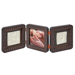 Baby Art. Рамочка Тройная с отпечатком ручки ножки малыша Медно-темно серая (3601093100)
