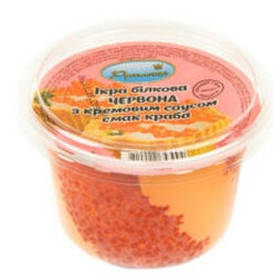 Русалочка. Ікра білкова червона в крем соусі краба 180 г   (4820022653994)