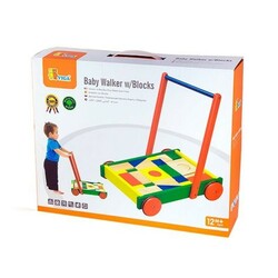 Viga Toys. Ходунки-каталка "Тележка с кубиками" (50306)
